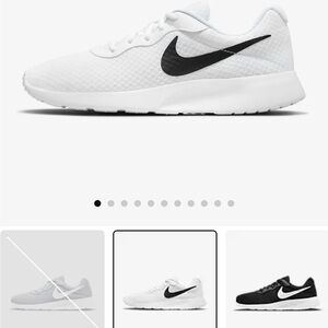 White Nike Tanjun running shoes. Like new condition